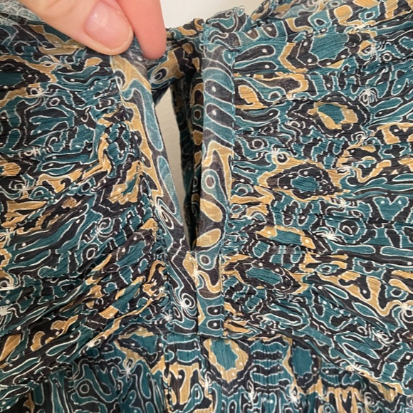 Anthropologie Blue and Brown Patterned Mini Dress - Picture 6 of 16